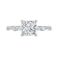 Auriya 14K Gold Tapered Princess Lab Grown Diamond Engagement Ring 1.12 5.28Ct. Tw. F G Vs