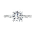 Auriya 14K Gold Tapered Round Lab Grown Diamond Engagement Ring 1.12 5.28Ct. Tw. F G Vs