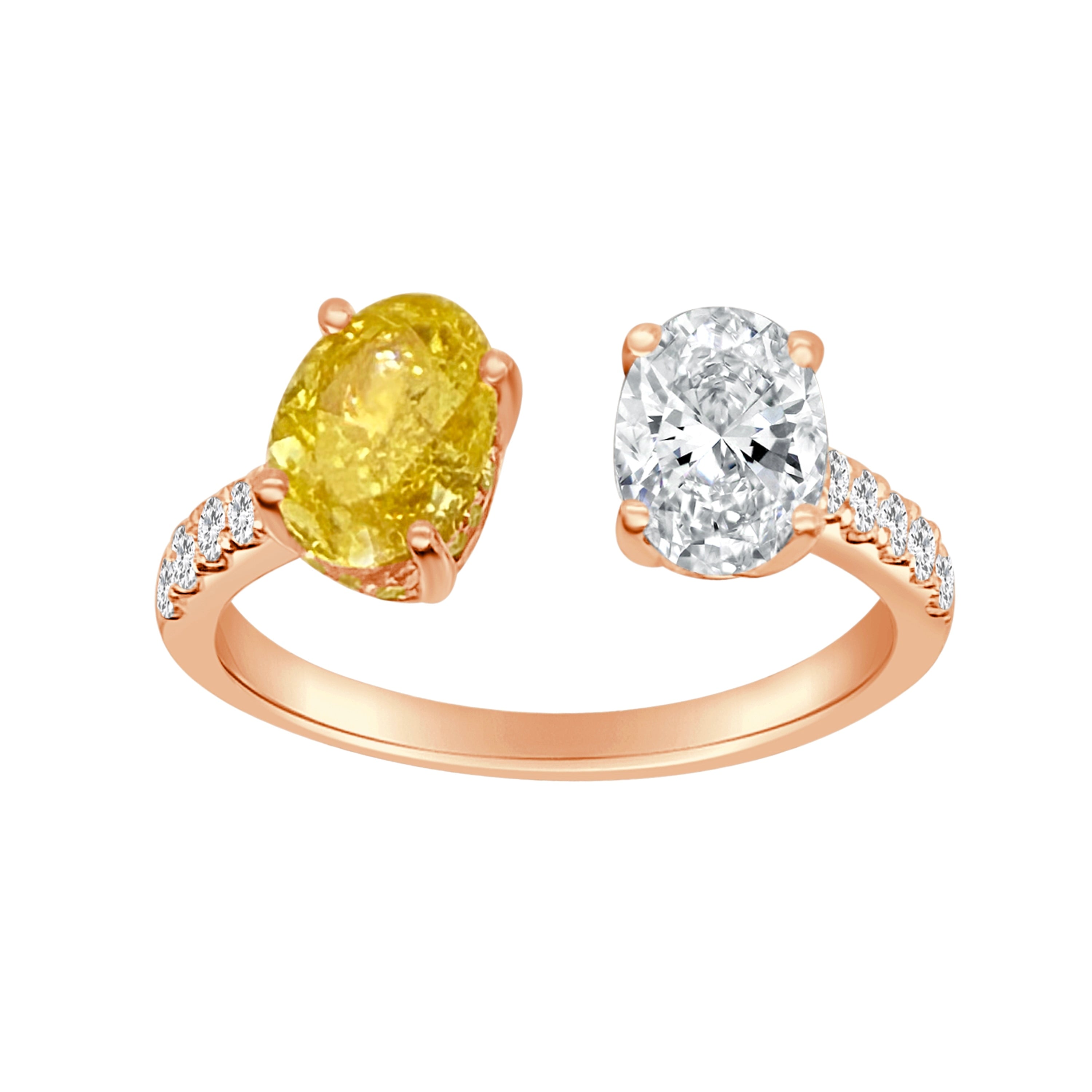 Auriya 14K Gold Yellow Lab Grown Diamond Ring Lab Grown Diamond Weight 0.99Ctw 1.01Ct Yellow Diamond