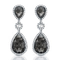 Auriya 14K White Gold 21Ct Tdw Black Diamond Dangle Earrings G Vs1
