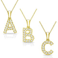 14K Yellow Gold 1 10Ct Tdw Diamond Accent Initial Necklace By Auriya
