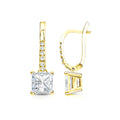 14K Gold 1 1 2Ct Tdw Princess Cut Diamond Dangle Earrings By Auriya H I Si1 Si2