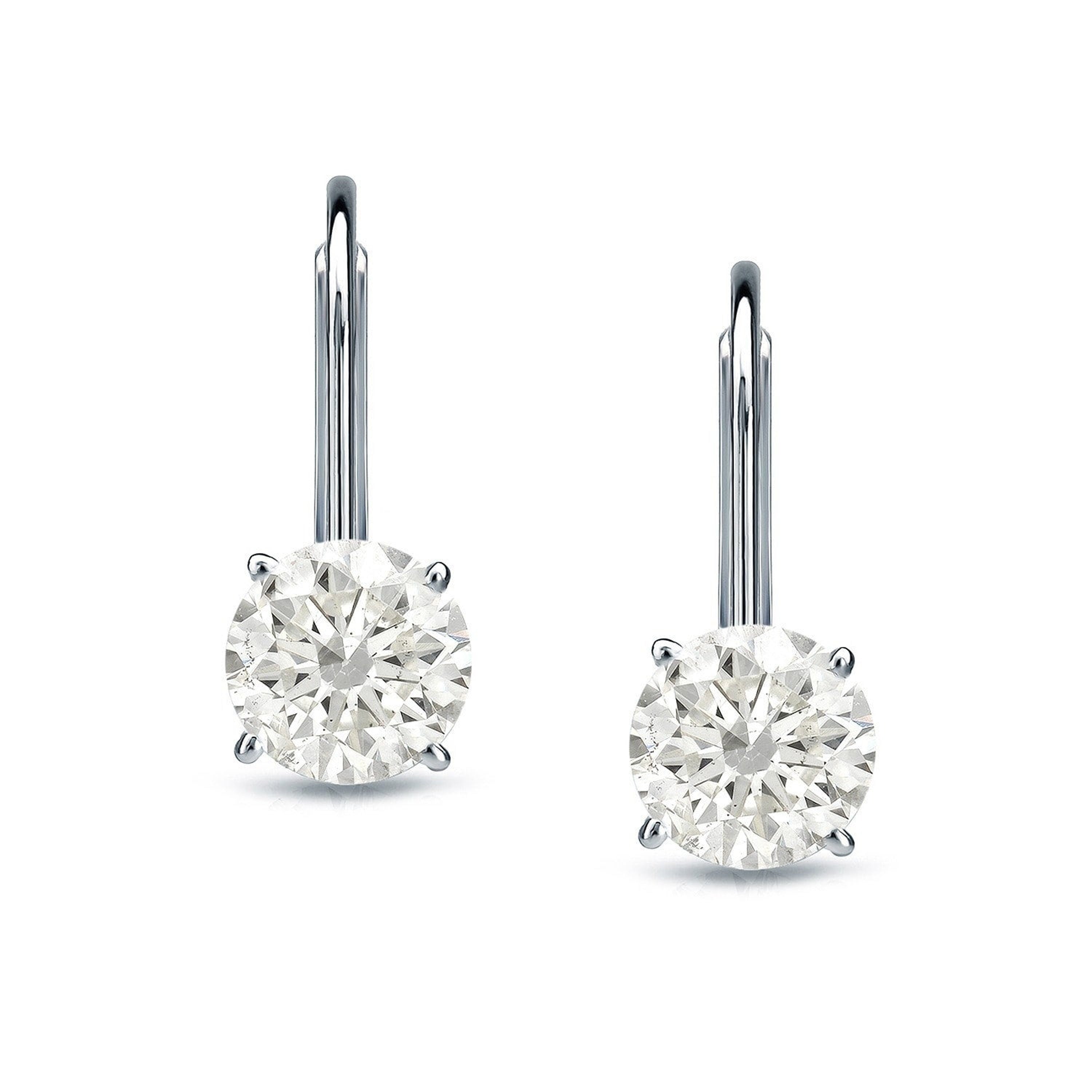Auriya 14K Gold 1 2 Carat Tdw Diamond Leverback Dangle Earrings