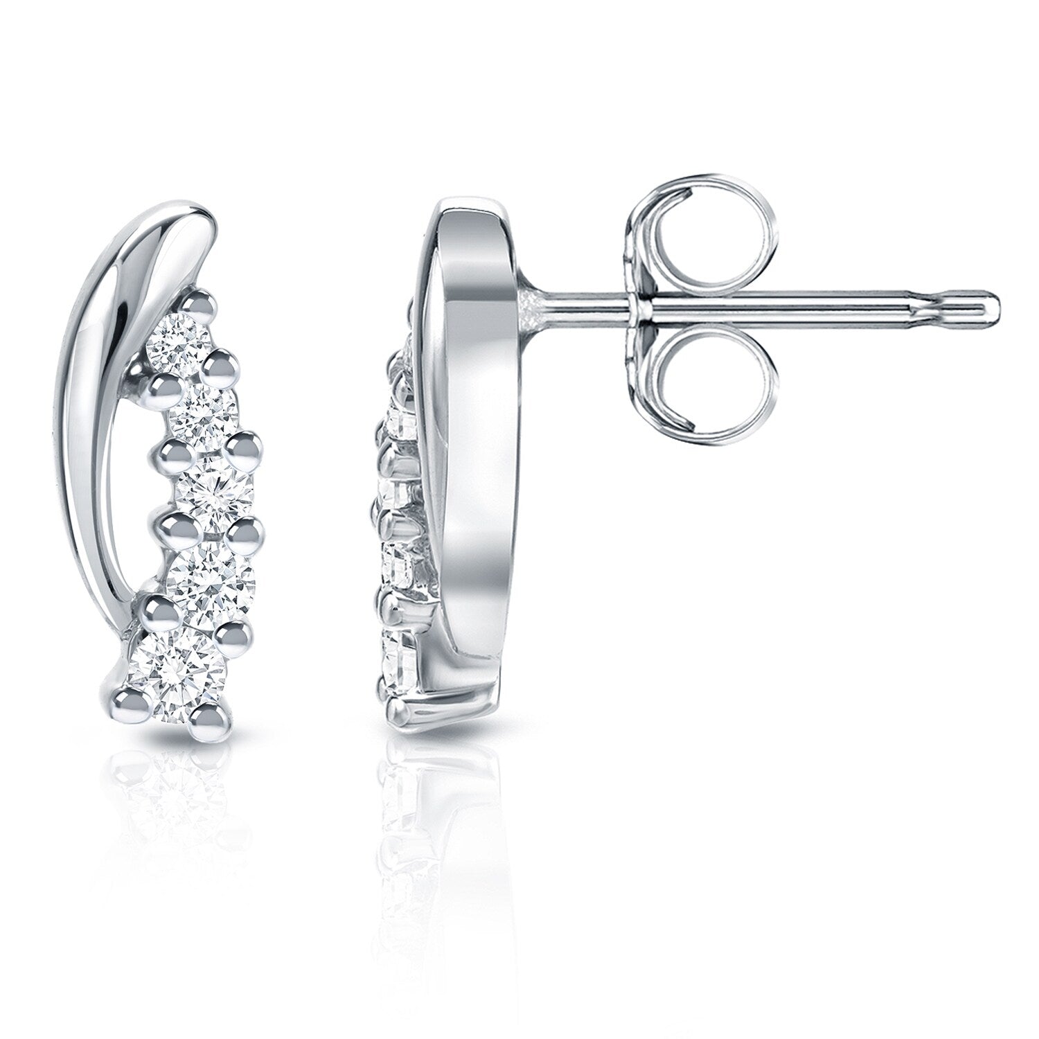 Auriya 14K Gold 1 2Ct Tdw Diamond Journey Earrings H I Si1 Si2