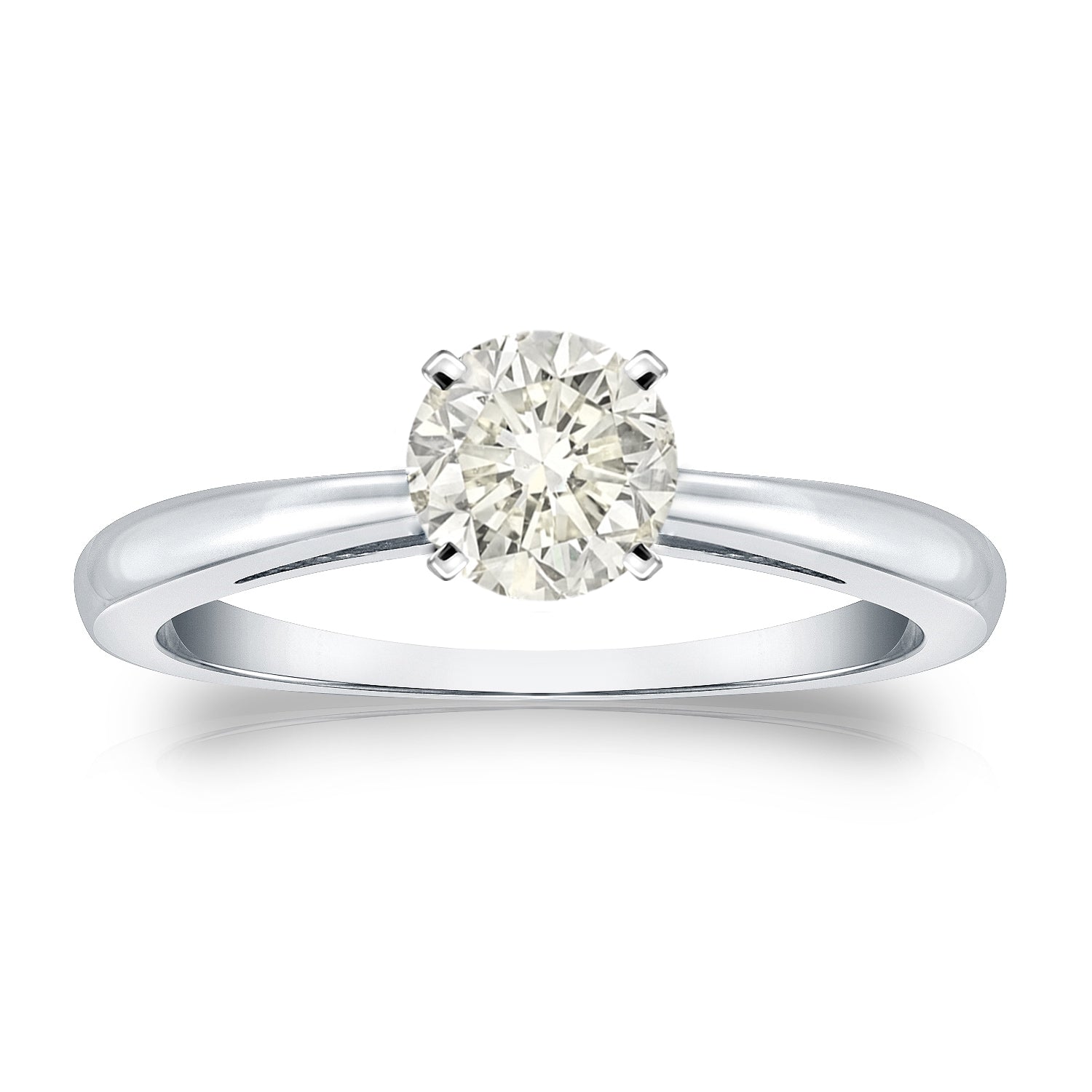 Auriya 14K Gold 1 2Ct Tdw Round Cut Diamond Solitaire Ring