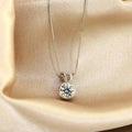 1 2Ct Gtw Round Bezel Solitaire Moissanite Necklace In 14K By Auriya 0.50Ct