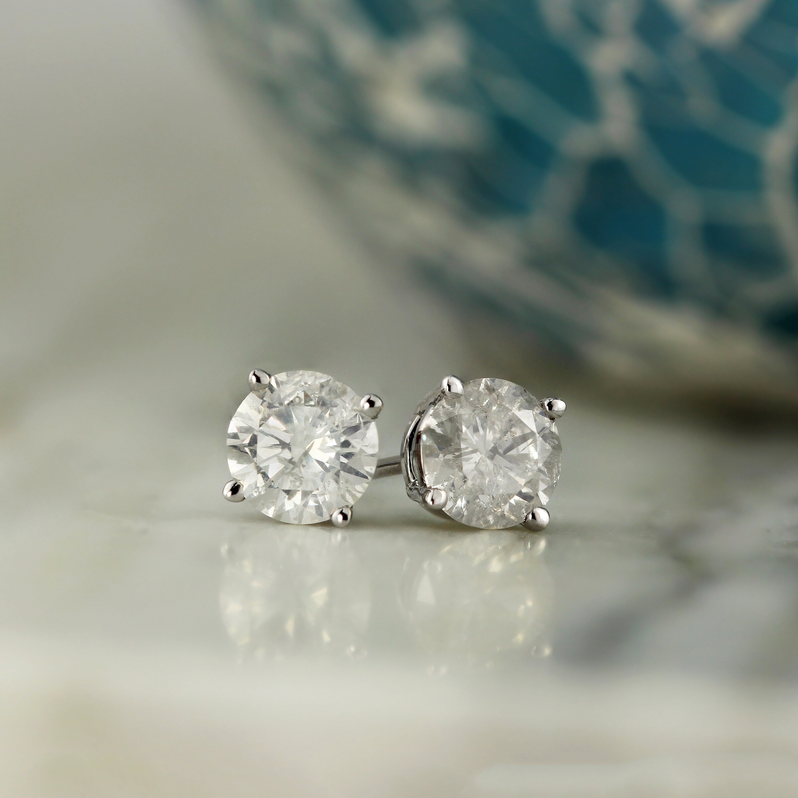 Auriya 14K Gold 1 2Ct Tdw Clarity Enhanced Diamond Solitaire Stud Earrings