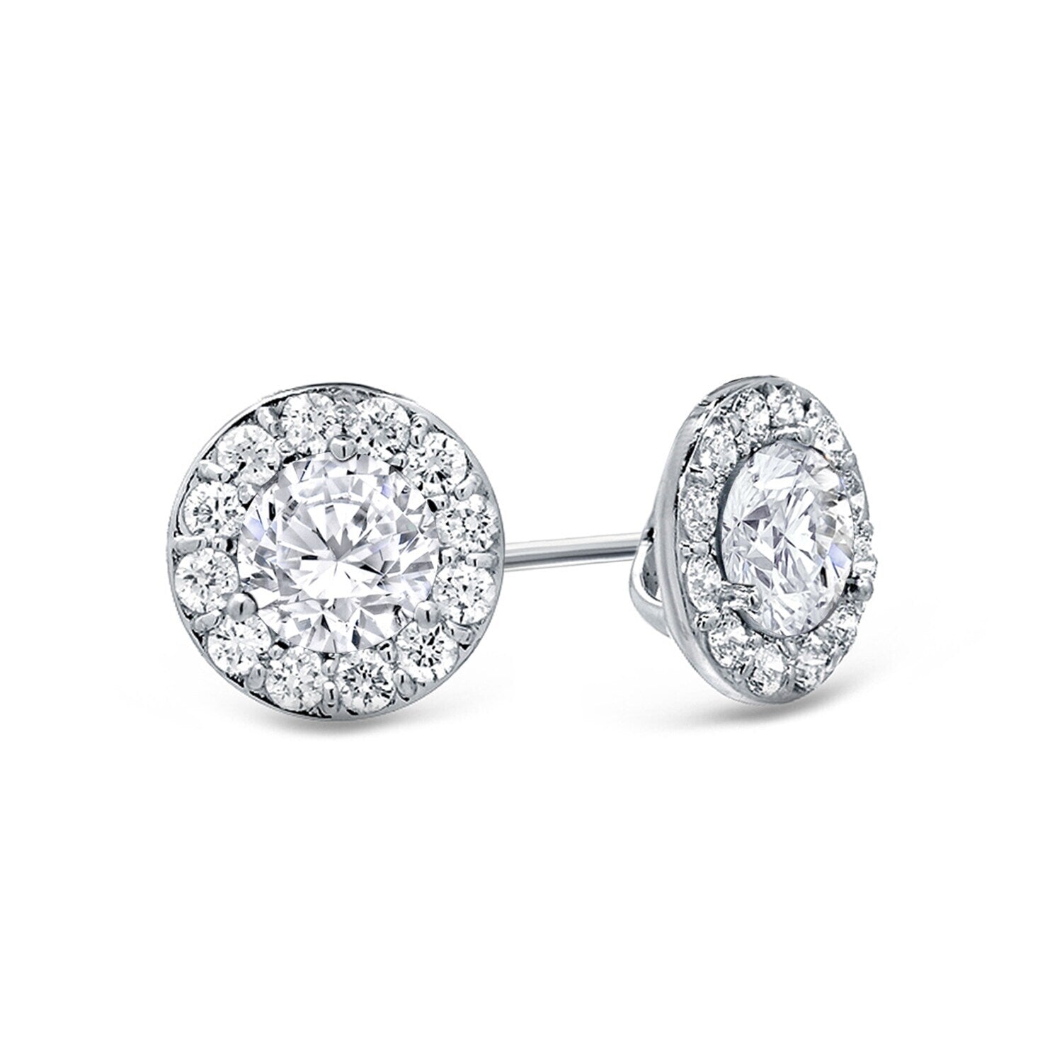 Auriya 14K Gold 1 2Ctw Round Halo Diamond Stud Earrings