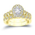 14K Gold Oval Shaped 1 3 5Ct Tdw Certified Diamond With Halo Engagement Ring Set By Auriya