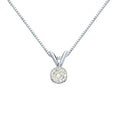 Auriya 14K Gold 1 4Ct Tdw Round Cut Diamond Solitaire Bezel Necklace J K I1 I2