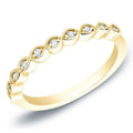 Auriya 14K Gold 1 6Ct Tdw Milgrain Vintage Stackable Diamond Wedding Band