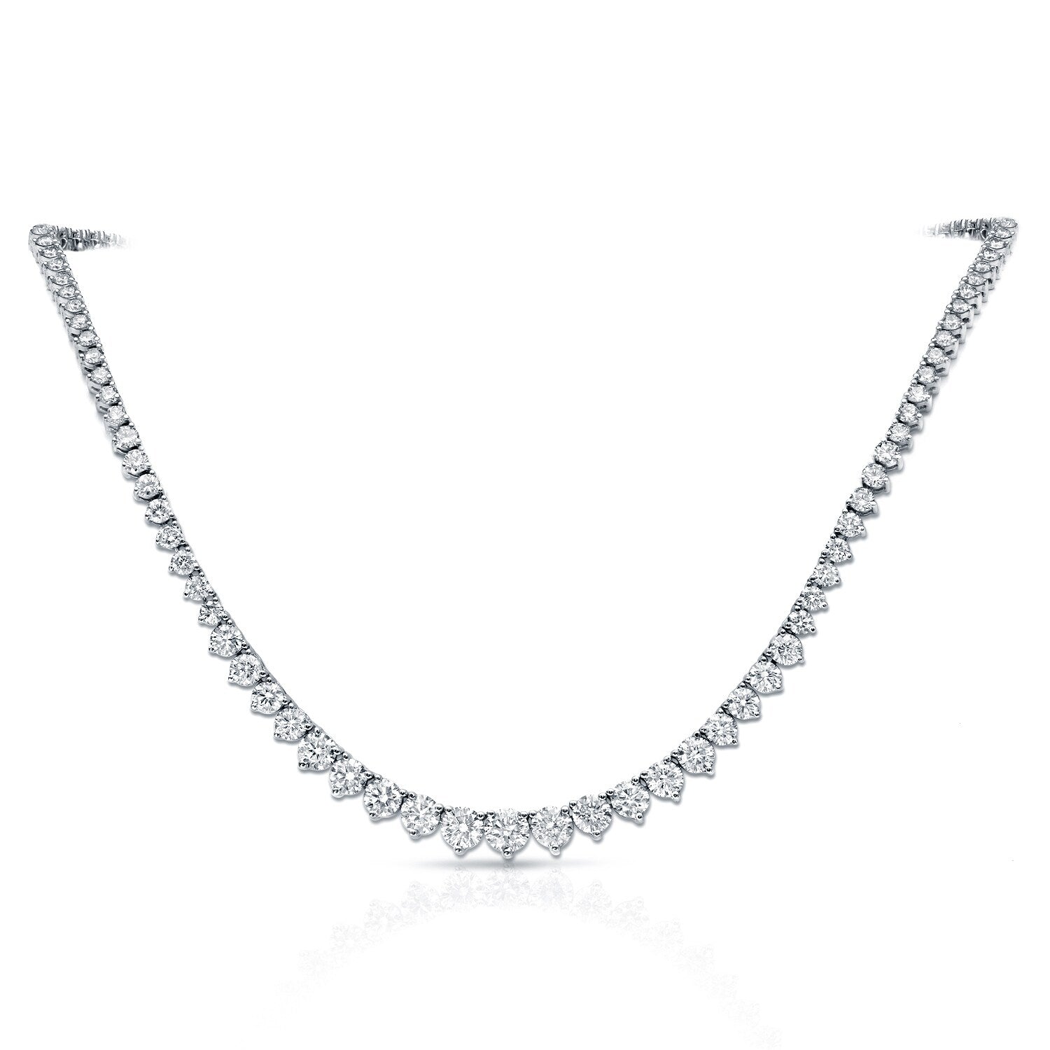 Auriya 14K Gold 16Ct Tdw Diamond Riviera Tennis Necklace H I Si1 Si2