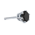 Auriya 14K Gold 1Ct Tdw Round 6 Prong Single Stud 1 Black Diamond Earring