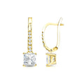 14K Gold 1Ct Tdw Princess Cut Diamond Dangle Earrings By Auriya