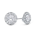 Auriya 14K Gold 1Ctw Round Halo Diamond Stud Earrings