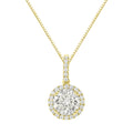 Auriya 14K Gold 2 1 4Ct Tdw Round Halo Diamond Necklace J K Si2 Si3