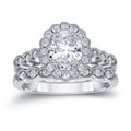 14K Gold 2 1 6Ct Tdw Certified Oval Diamond Halo Engagement Ring Set By Auriya