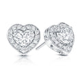Auriya 14K Gold 2 1 8Ct Tdw Diamond Heart Earrings E F Vs1 Vs2