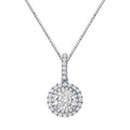 Auriya 14K Gold 2 1 8Ct Tdw Round Double Halo Diamond Necklace J K Si1 Si2
