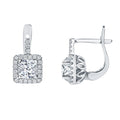 14K Gold Cushion Cut 2 2 5Ct Tdw Diamond Halo Dangle Earrings By Auriya H 1 Si1 Si2