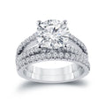 Auriya 14K Gold 2 5 8Ct Tdw Certified Round Split Shank Diamond Engagement Ring Set