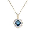 Auriya 14K Gold 2 5Ct Tdw Halo Blue Diamond Necklace