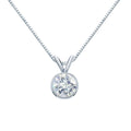 Auriya 2Ct Round Bezel Set Solitaire Moissanite Necklace 14K Gold 2.00Ct