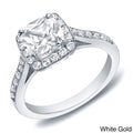 Auriya 2 Carat Tdw Cushion Cut Diamond Halo Engagement Ring 14K Gold Certified
