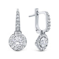 14K Gold Round 2Ct Tdw Diamond Halo Dangle Earrings By Auriya H I Si1 Si2