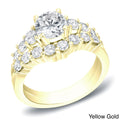 Auriya 2Ctw Round Diamond Engagement Ring Set 14K Gold Certified