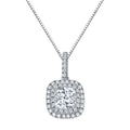 Auriya 14K Gold 3 1 10Ct Tdw Certified Cushion Cut Double Halo Diamond Necklace Si1 Si2