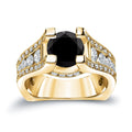 14K Gold Modern 3 1 4Ct Tdw Black Diamond Engagement Ring By Auriya