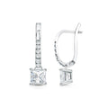 14K Gold 3 4Ct Tdw Princess Cut Diamond Dangle Earrings By Auriya H I Si1 Si2