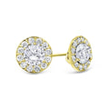 Auriya 14K Gold 3 4Ctw Round Halo Diamond Stud Earrings