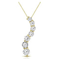 Auriya Curved 7 Stone Diamond Journey Necklace 1Ct Tdw 14K Gold