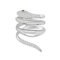 Auriya 14K Gold Diamond And Emerald Snake Wrap Ring 0.38 Ct. Tw. F G Vs