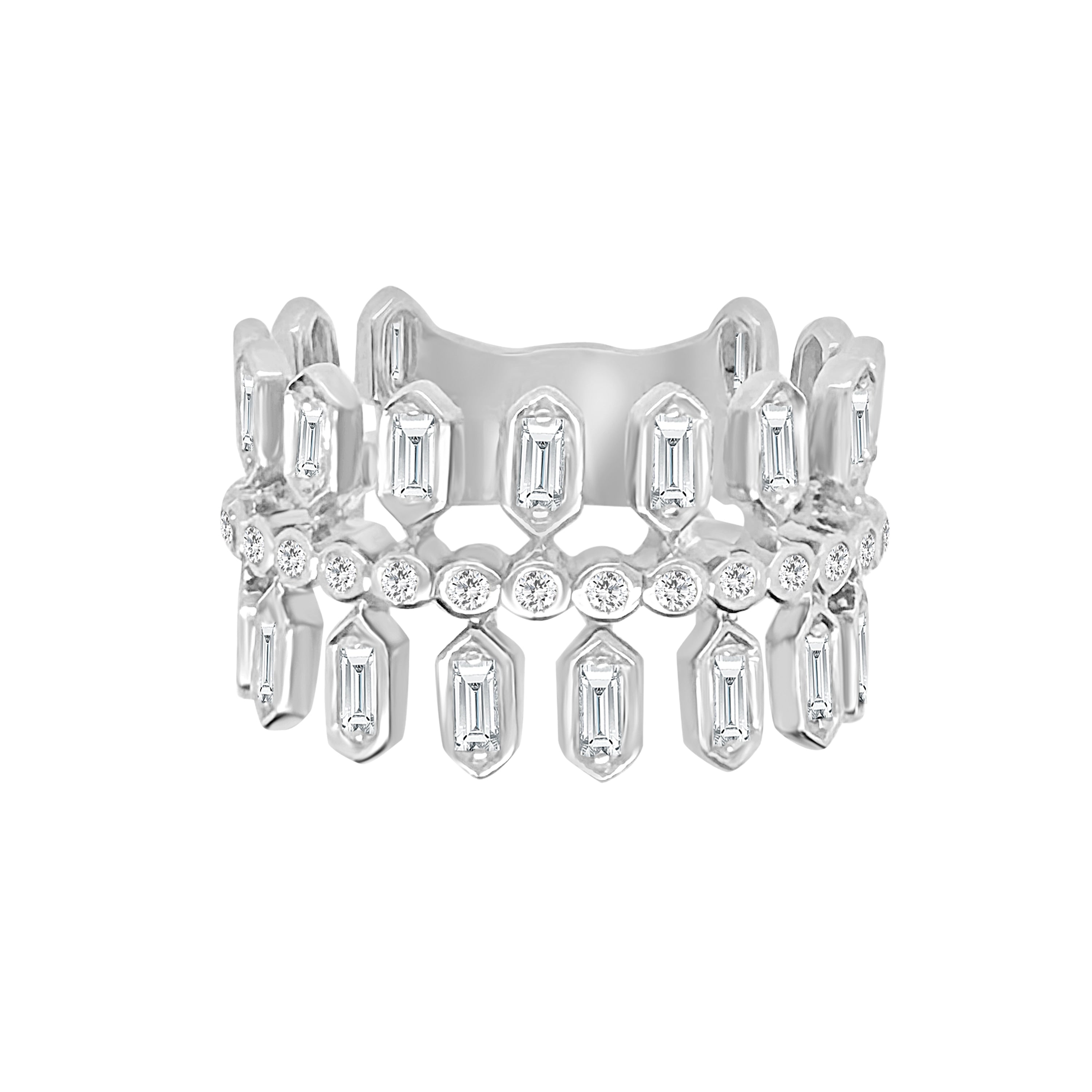 Auriya 14K Gold Lab Grown Diamond Round Banquette Ring 0.94Ctw F G Vs
