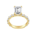 Auriya 14K Gold Lab Grown Emerald Cut Diamond Engagement Ring With Baguette Band 4.48 Ct. Tw. F G Vs