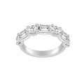 Auriya 14K Gold Lab Grown Emerald And Round Cut Diamond Band 3.03 Ct. Tw. F G Vs