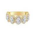 Auriya 14K Gold Lab Grown Oval Diamond Halo Eternity Band 4.26 Ct. Tw. F G Vs