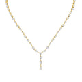 Auriya 14K Gold Lab Grown Pear And Oval Diamond Lariat Necklace 6.67 Ct. Tw. F G Vs