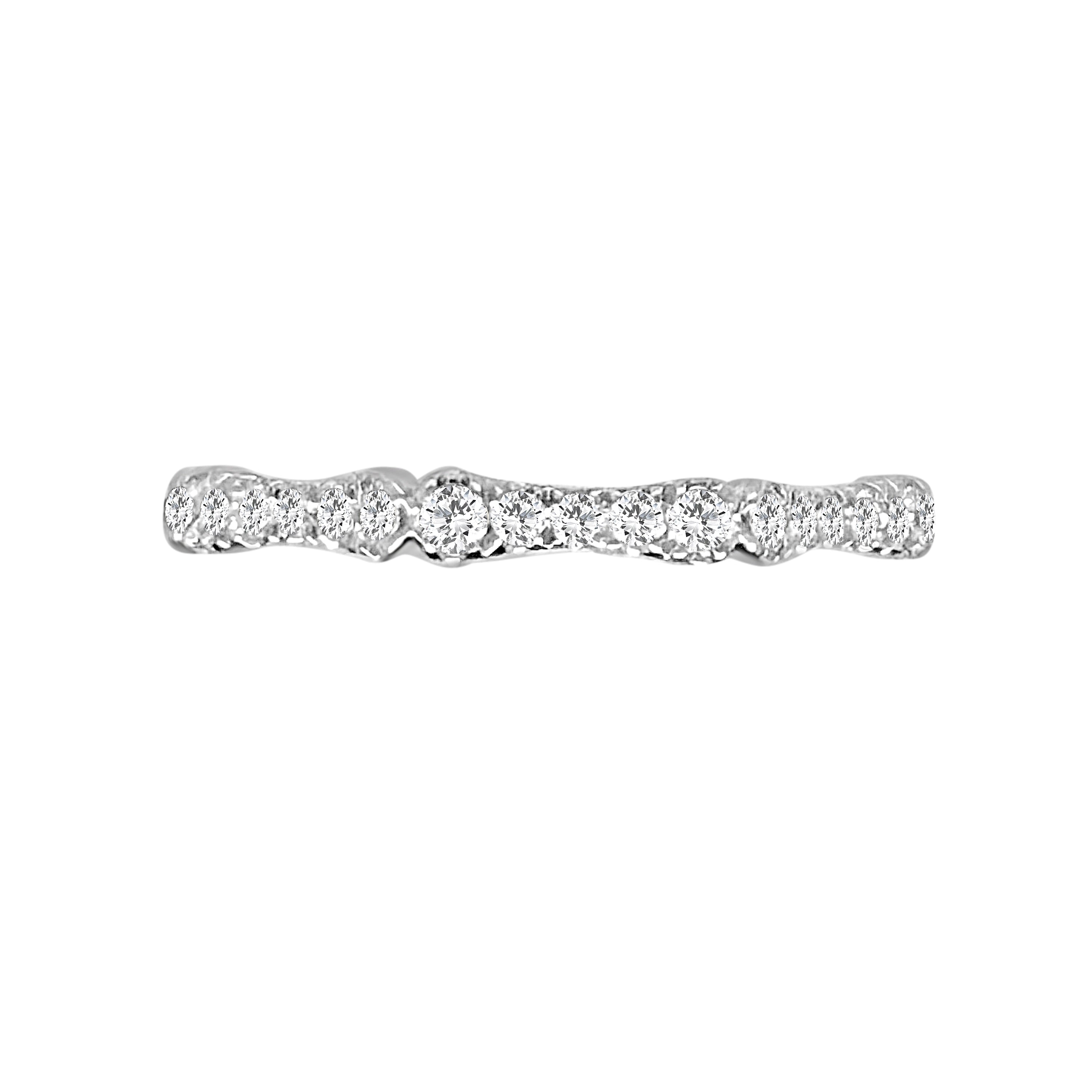 Auriya 14K Gold Lab Grown Round Diamond Bamboo Band 0.51 Ct. Tw. F G Vs