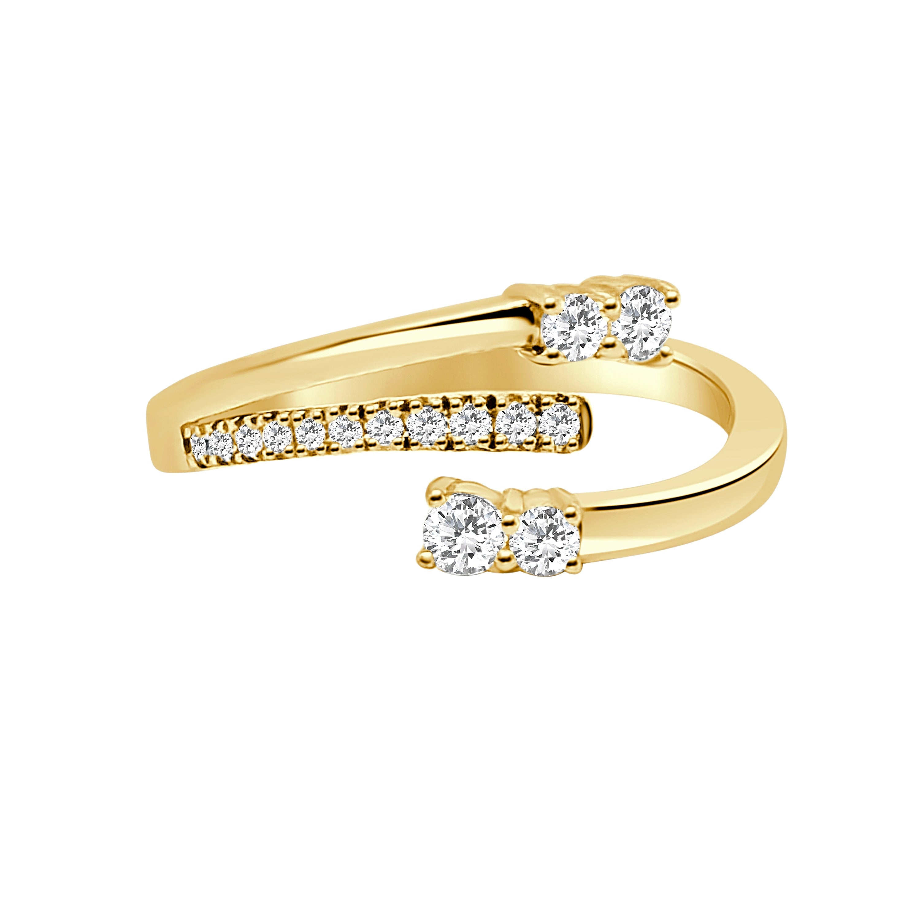 Auriya 14K Gold Lab Grown Round Diamond Open Bypass Ring 0.39 Ct. Tw. F G Vs