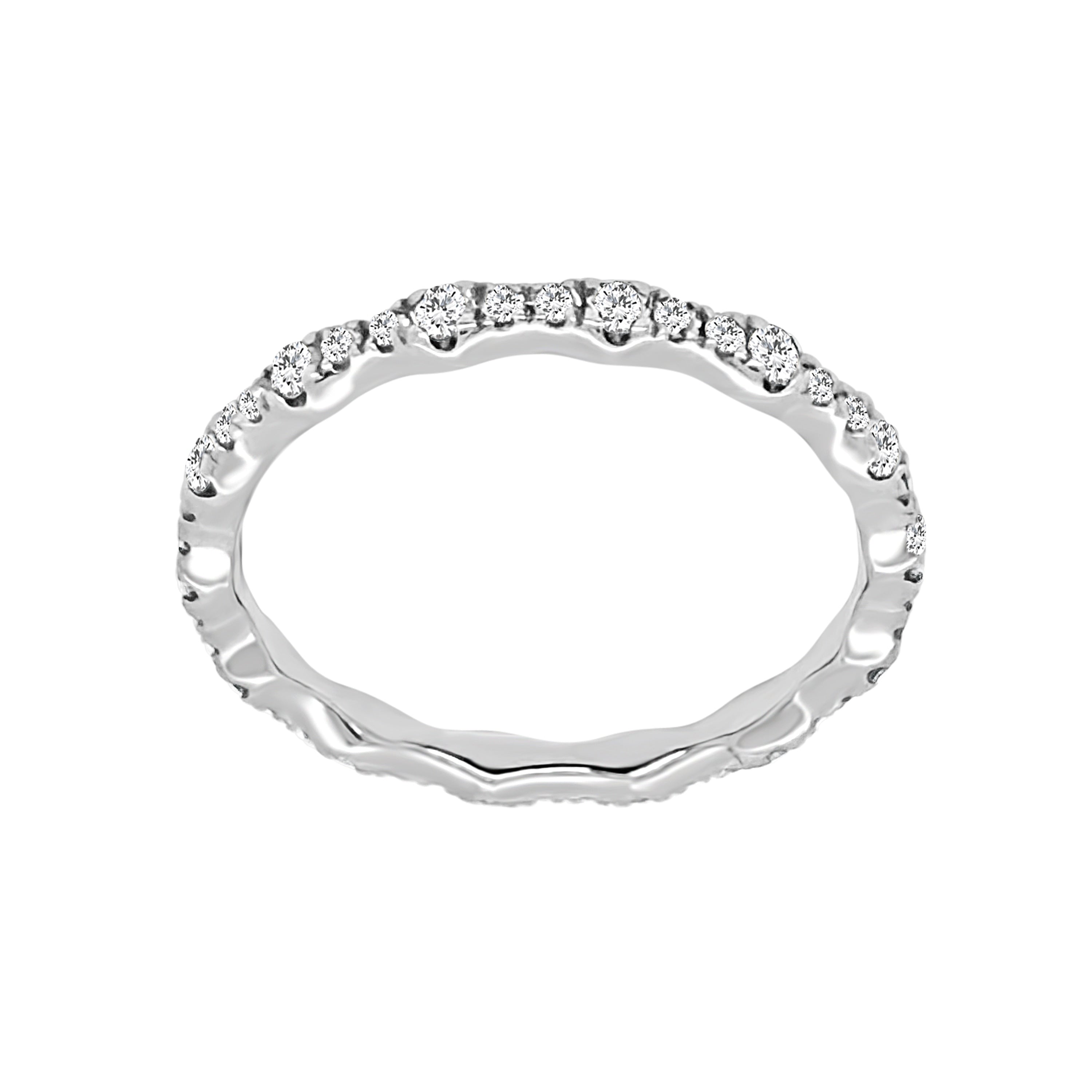 Auriya 14K Gold Lab Grown Round Diamond Scallop Eternity Band 0.25 Ct. Tw. F G Vs