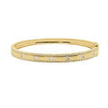 Auriya 14K Gold Lab Grown Round Diamond Station Flex Bangle Bracelet 0.77 Ct. Tw. F G Vs White