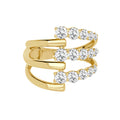 Auriya 14K Gold Lab Grown Round Diamond Three Row Open Band Ring 1.30 Ct. Tw. F G Vs