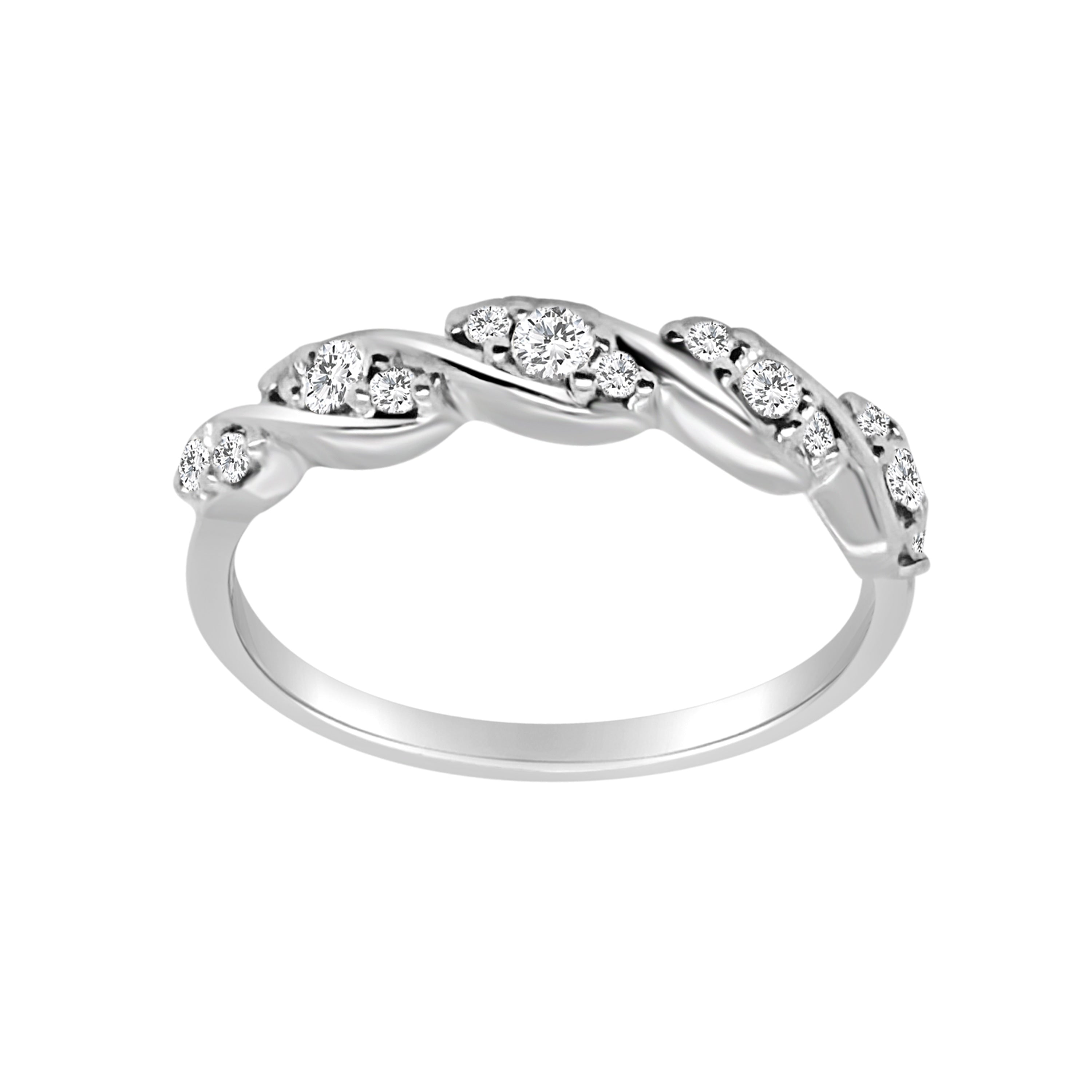 Auriya 14K Gold Lab Grown Round Diamond Twisted Vine Band 0.25 Ct. Tw. F G Vs