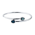 Stackable 2 3 4Ct Oval London Blue Topaz Bypass Bangle Bracelet By Auriya In Gold Over Silver