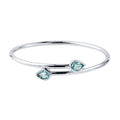 Stackable 2 1 2Ct Pear Shaped Sky Blue Topaz Bypass Bangle Bracelet By Auriya In Gold Over Silver
