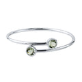 Stackable 4Ct Round Green Amethyst Bypass Bangle Bracelet By Auriya In Gold Over Silver